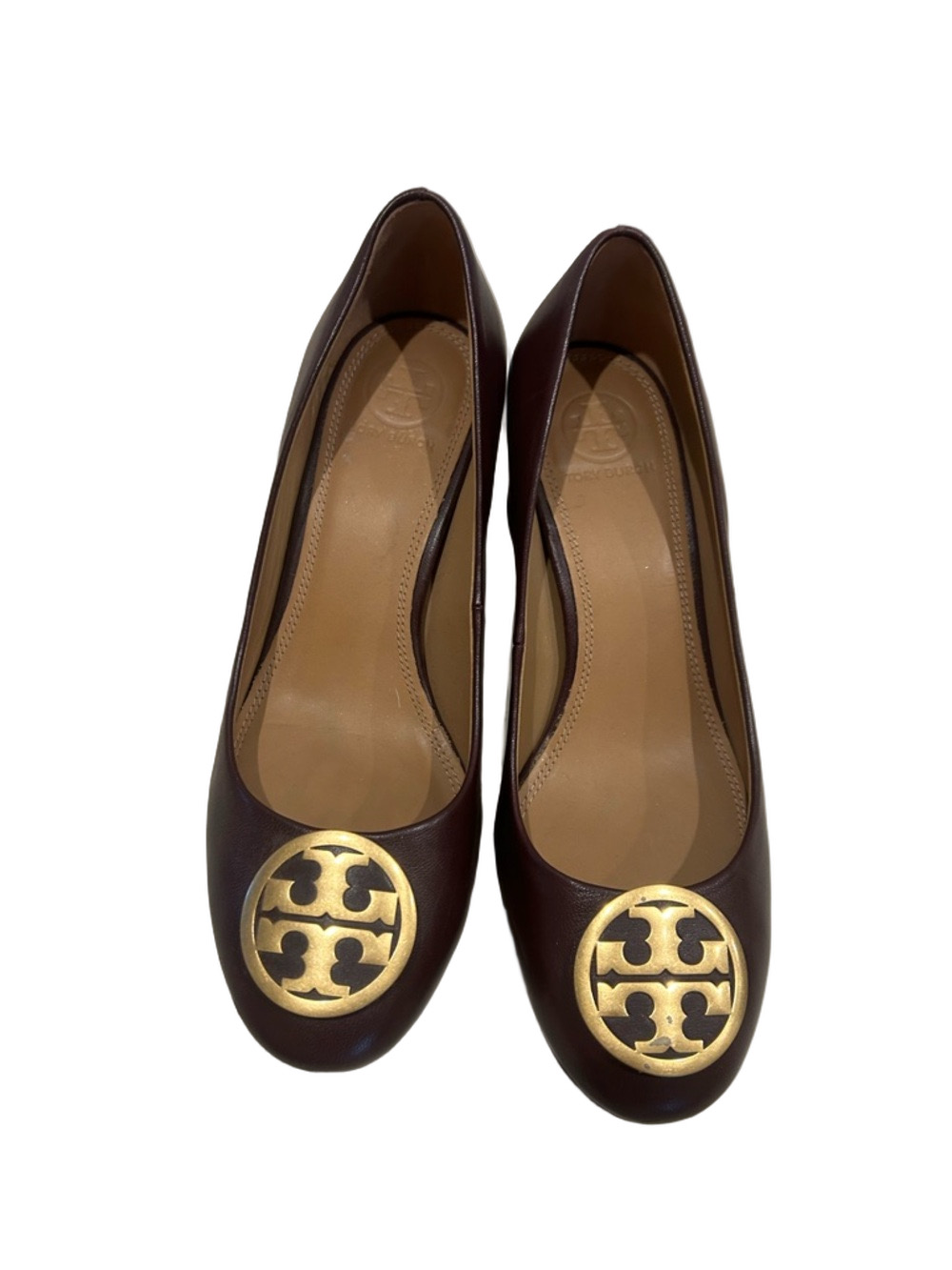 Tory Burch Women's Burgundy Leather Chelsea  50mm pump 6.5